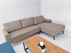 L shape sofa latest design brand new in beige colour