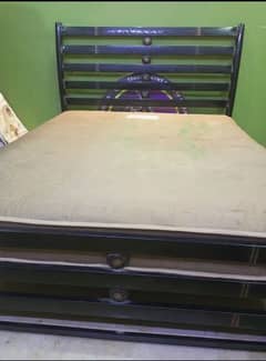 Iron Bed 5x6 with spring mattress Urgent sale condition 9/10