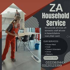 House hold service,Cook,Driver,House maid Nanny's