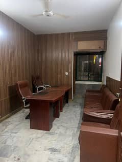 3rd floor furnished office for rent in G 11 markaz size 11+39 bath kitchen available