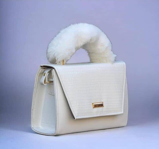 Women's Pu Leather Plain Top Handle Hand Bag 3