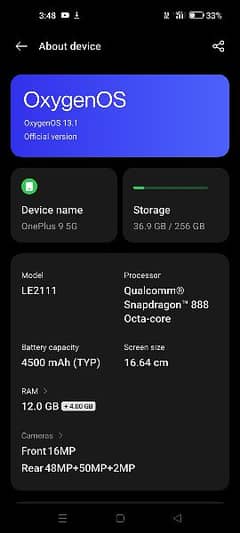 OnePlus 9 12gb+12gb&256gb dual sim