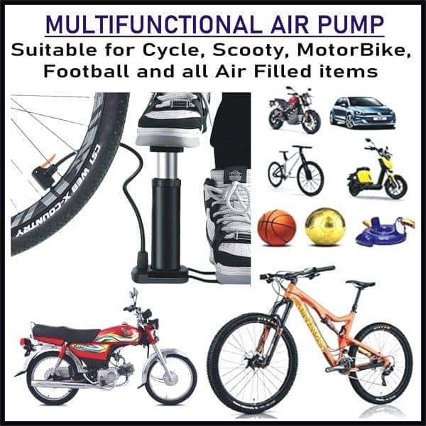 Mini Air Pump For Cycle, Pool, Bike, Football And Air Filled Toys 1