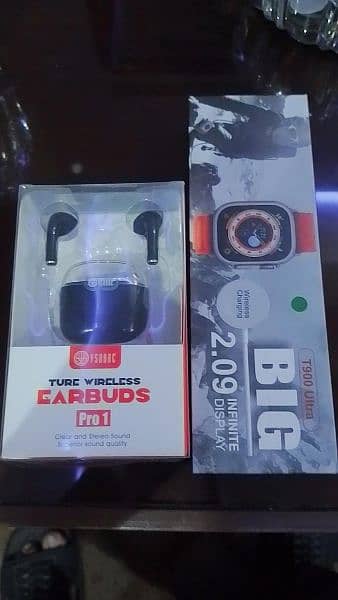 Smart watch with free earbuds 1