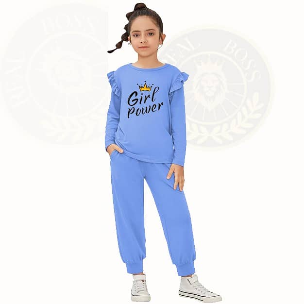 Girl Power Printed 2 Piece Outfits Stylish Tracksuit Full sleeve T-shi 0