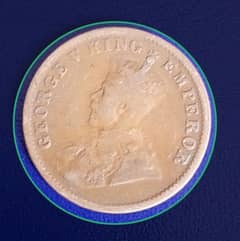 1919 British India One Quarter Anna George 5 King Emperor