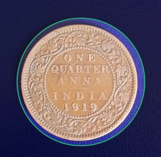 1919 British India One Quarter Anna George 5 King Emperor 1