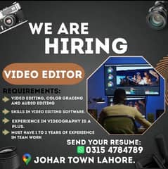 Video Editor Required/Job/Video Editor Job