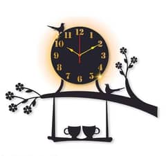 Beautiful bird style wall clock with backlight