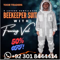 Triple Layers Ventilated Apiary Bee Keeper Suits Jackets with Veil
