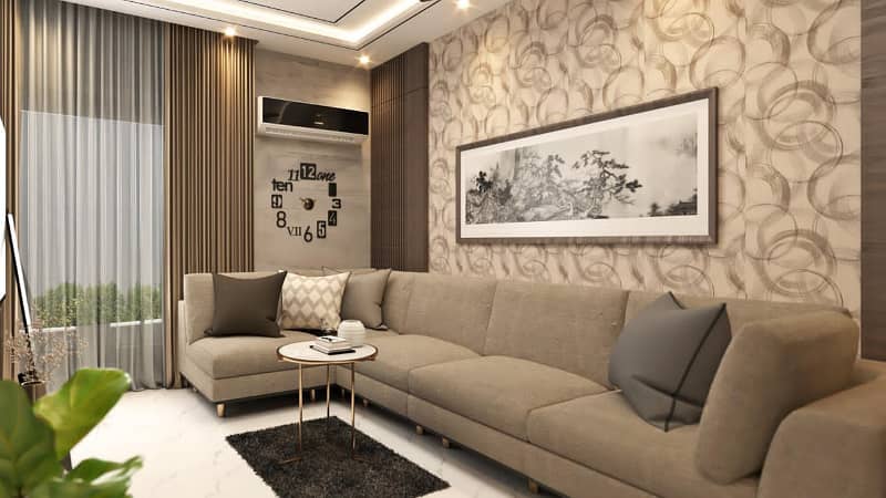 Luxurious modern semi furnished apartment on instalment in Bahria Town Lahore 7