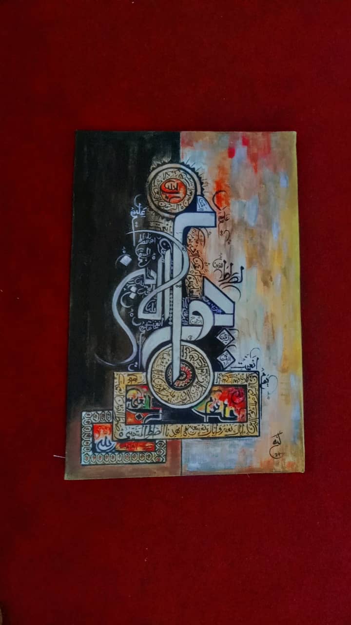 Hand made calligraphy oil painting 2