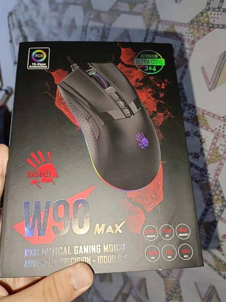 Bloody W90 Max Gaming Mouse With box and accessories 1