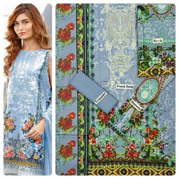 Printed lawn suit | 3 PC suit | casual dress | summer collection 14