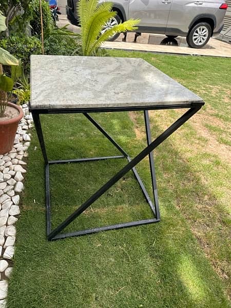 2 ft by 2 ft 3 ft height 20 gauge marble table side table coffee table 1