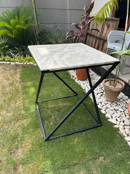 2 ft by 2 ft 3 ft height 20 gauge marble table side table coffee table 2