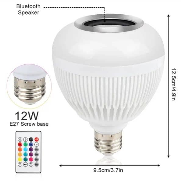 LED Bluetooth Lamp Smart Bulb E27 12W Bluetooth Speaker Music Bulb 3