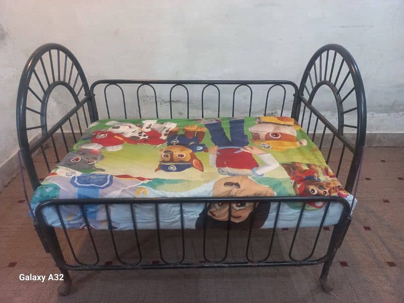 Kids Bed Iron  with mattress 43 " × 26" size 1