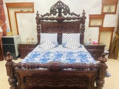 wooden bed/double bed set/chinioti bed/chinioti furniture/bed dressing
