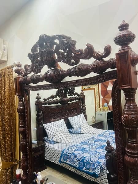 wooden bed/double bed set/chinioti bed/chinioti furniture/bed dressing 8