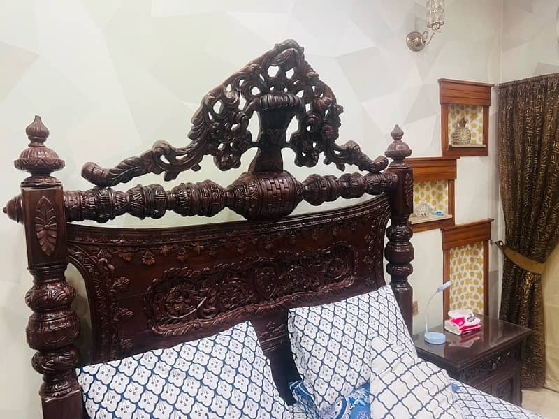 wooden bed/double bed set/chinioti bed/chinioti furniture/bed dressing 10