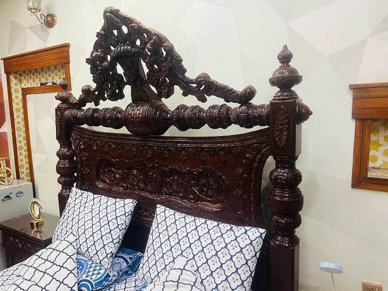wooden bed/double bed set/chinioti bed/chinioti furniture/bed dressing 11