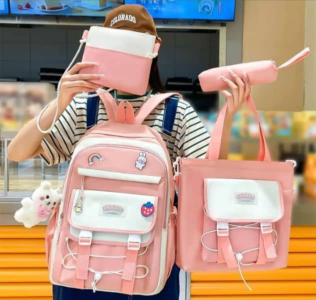 Korein style 4 piece bag for Girls school and collage bags for girls 6