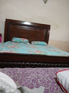 double bed , brown colour