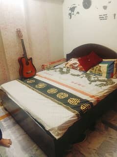 Bed Set With 2 Door Wardrobe And Side Table With Mettress