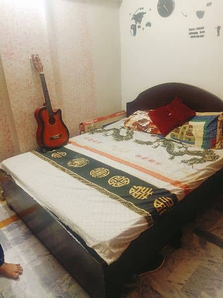 Bed Set With 2 Door Wardrobe And Side Table With Mettress 0