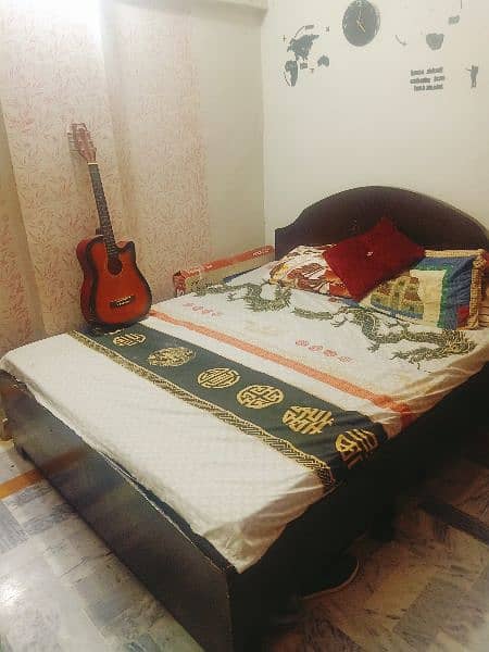 Bed Set With 2 Door Wardrobe And Side Table With Mettress 1
