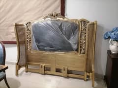 King size bed. French cane bed set