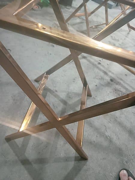 Stainless steel 4 Chair One table 4