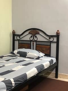Single Bed with Matteres | Iron Rod | Very Good Condition