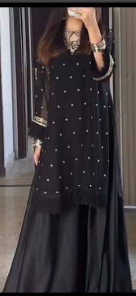 sil garara style dress with net beads qameez and sil inner 0