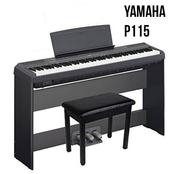 Yamaha  P115 digital piano 3 pedal / wooden stand / bench 1 Y warranty 0