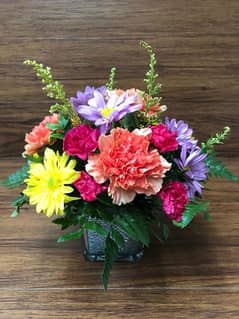Vibrant Coloured Flower Basket 0