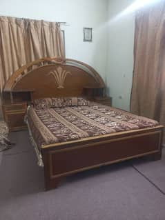 pure  wooden  bed, sofa  set,  three  tables
