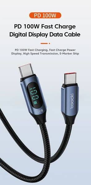 100 watt Led Display Digital Fast USB C to C Charging Cable 1