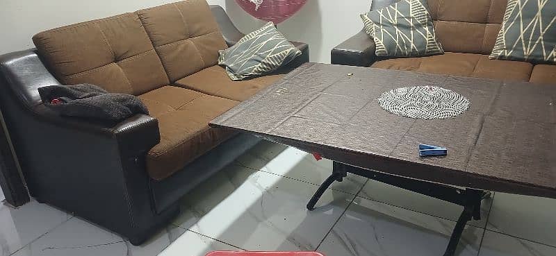 5seater sofa with larged glass table 1