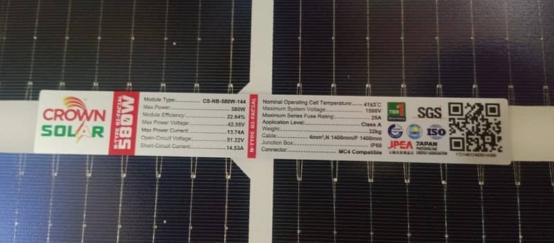 Crown solar N type Bifacial 580w/Solar Panels/Solar inverters for sale 1
