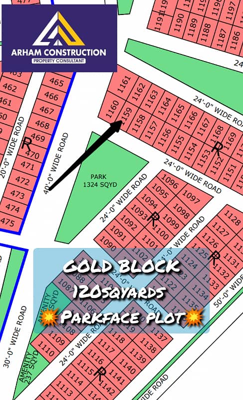 NORTH TOWN RESIDENCY PHASE 1 GOLD BLOCK 120sqyards plot 0