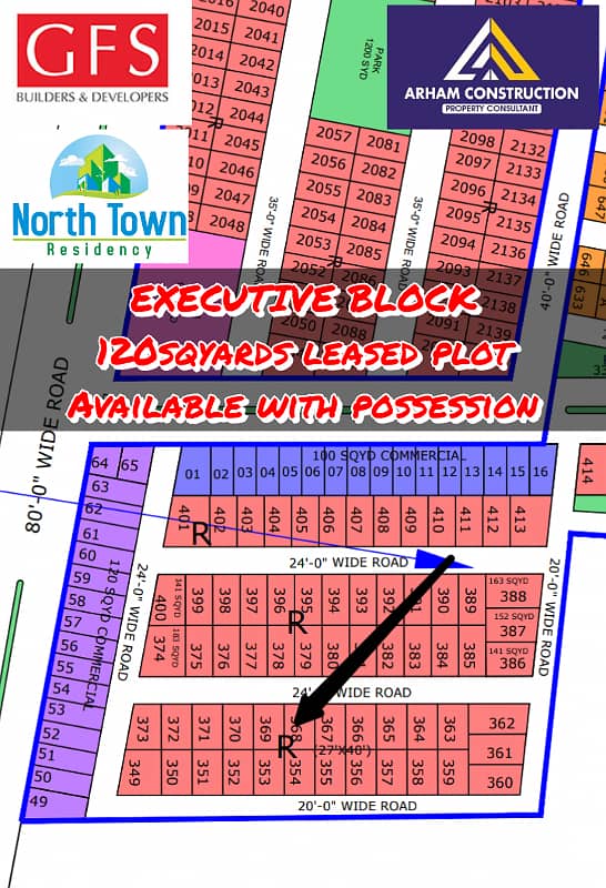 NORTH TOWN RESIDENCY PHASE 1 EXECUTIVE BLOCK 120sqyards plot 0