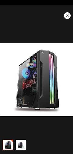 HUNTER BLACK GAMING PC CASE WITH FRONT RGB STRIP,I5 3RDGEN MOTHERBOARD