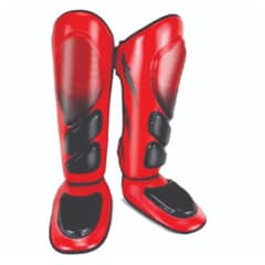 Boxing shin pad pair kick protection gear Mma leather and rexin