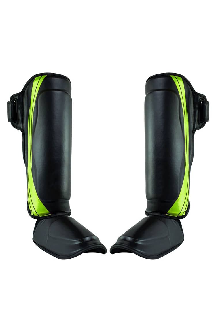 Boxing shin pad pair kick protection gear Mma leather and rexin 2