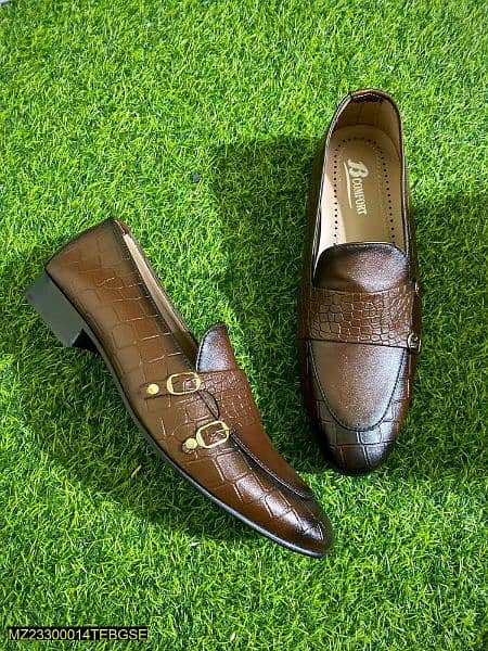 Men's dual monk Leather formal dress shoes free delivery 1