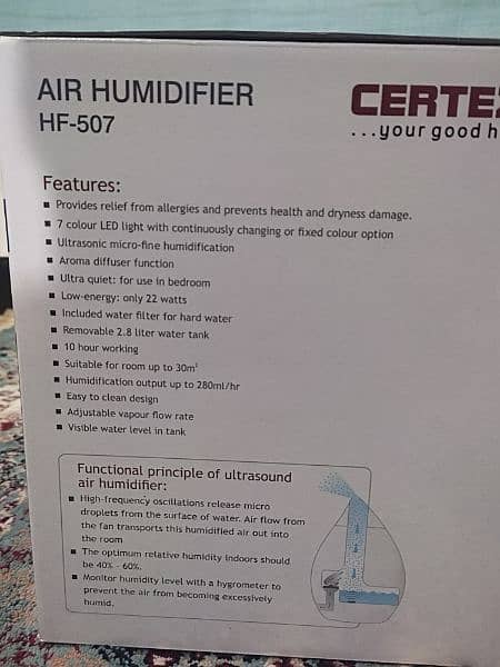 Certeza Air Humidifer (Brand New) 2