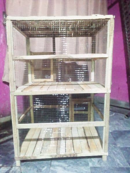 New beautiful wooden double portion cage for sale 3