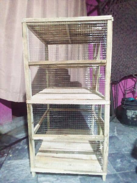 New beautiful wooden double portion cage for sale 6